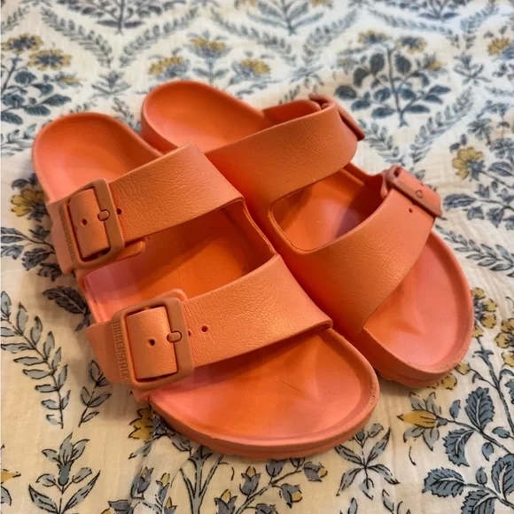 サンダル・ミュール Birkenstock Double Adjustable Strap Open Sandal In Orange Birkenstock | Shoes | Birkenstock Orange Sandals With